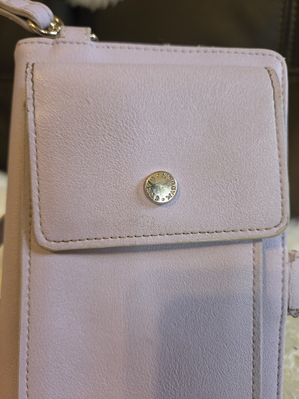 Steve Madden Pale Pink Leather Crossbody Phone Pouch